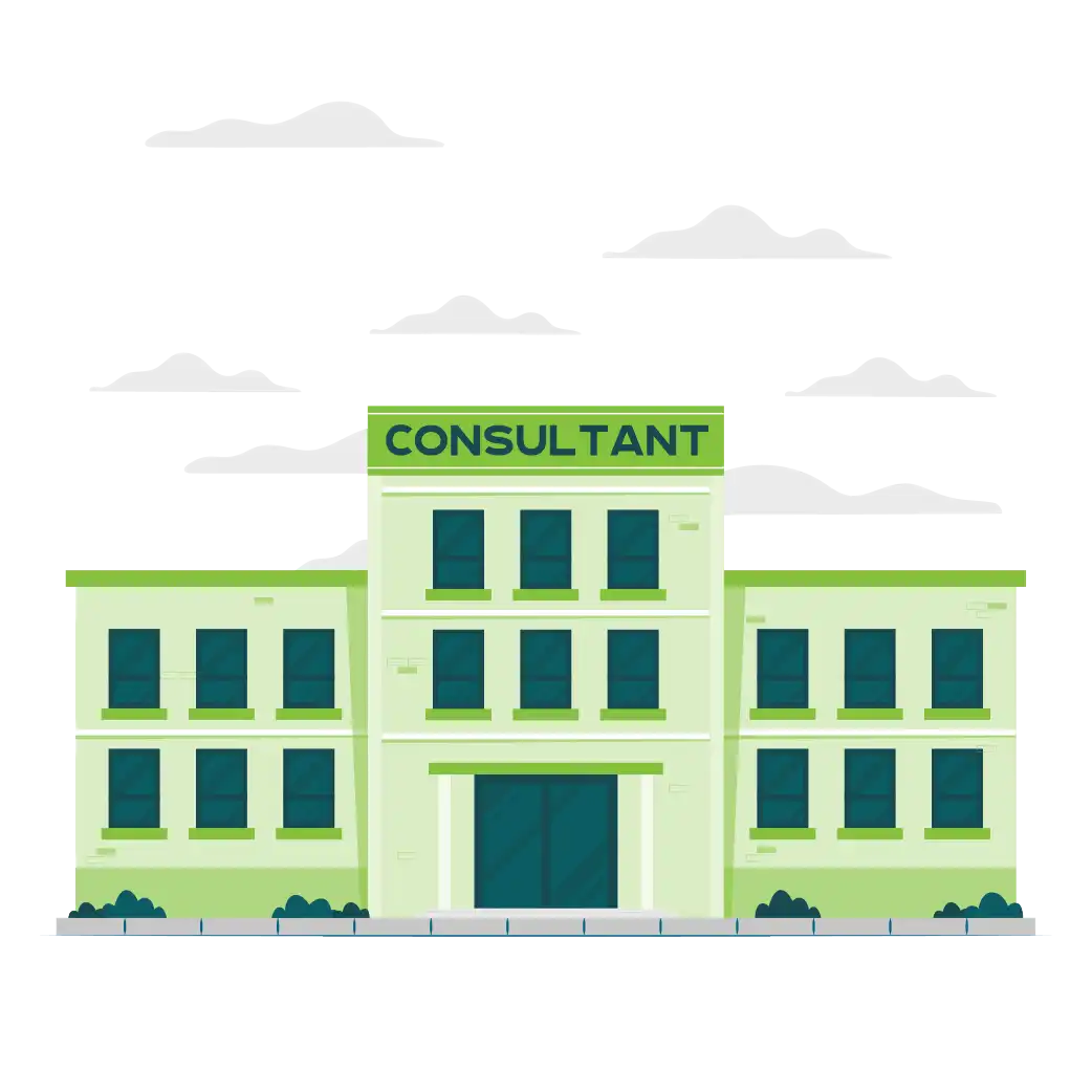 Ilustrație a clădirii unui consultant fiscal